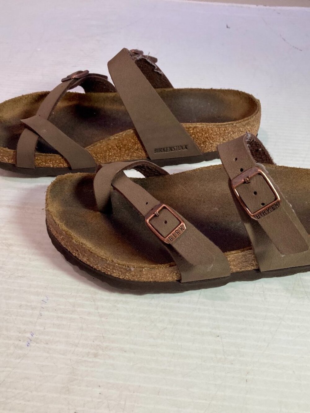 Birkenstock Mayari Strap Sandals Women’s US Size 6 EU 37 Brown Leather Toe Loop
